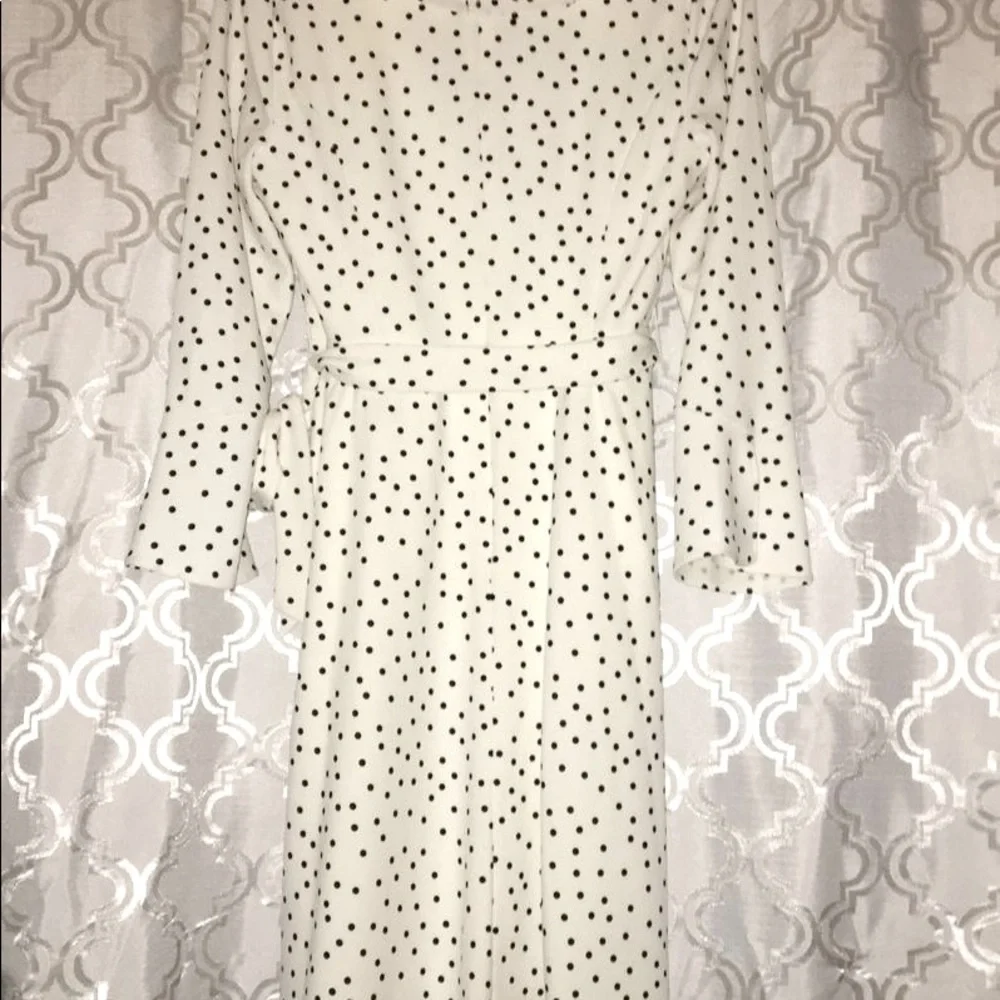 Size 8 DKNY Kate Spade ♠️ Vibes POLKA DOTS WRAP DRESS - Picture 7 of 8